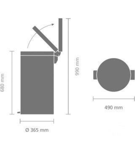 PEDAL BIN 45L MATT STEEL BRABANTIA