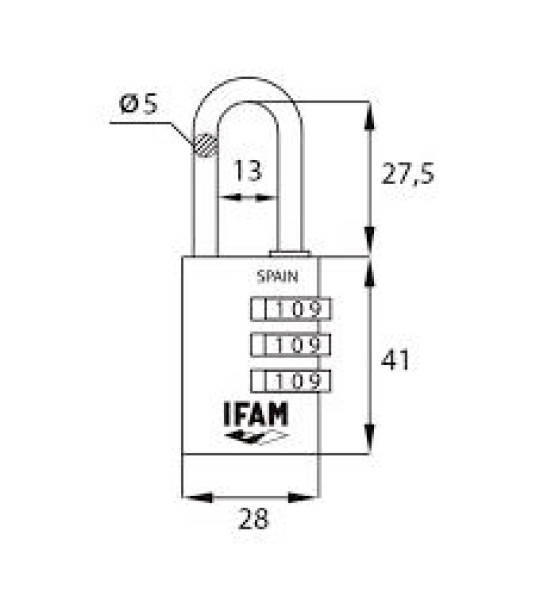 IFAM COMBINATION PADLOCK 30MM BLUE
