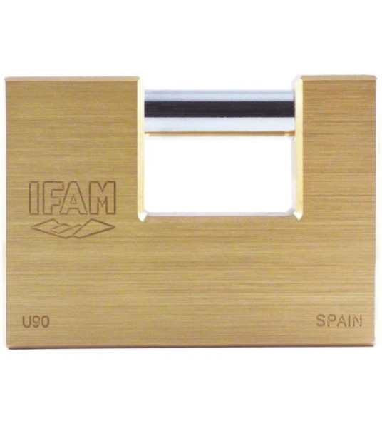 BRASS BLOCK PADLOCK 90MM IFAM U90