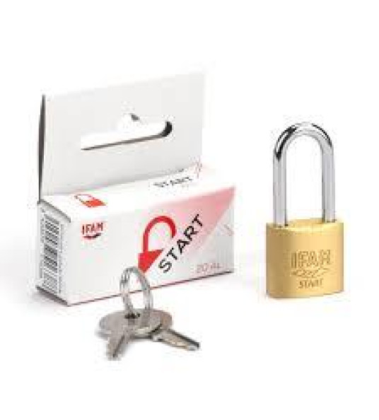 BRASS LONG SHACKLE PADLOCK 30MM START IFAM