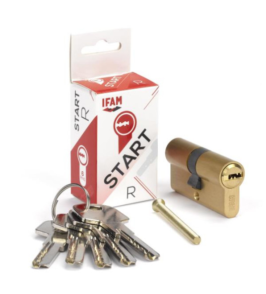 BRASS EURO CYLINDER STR3035L DIMPLE IFAM