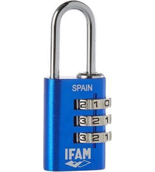 IFAM COMBINATION PADLOCK 20MM BLUE