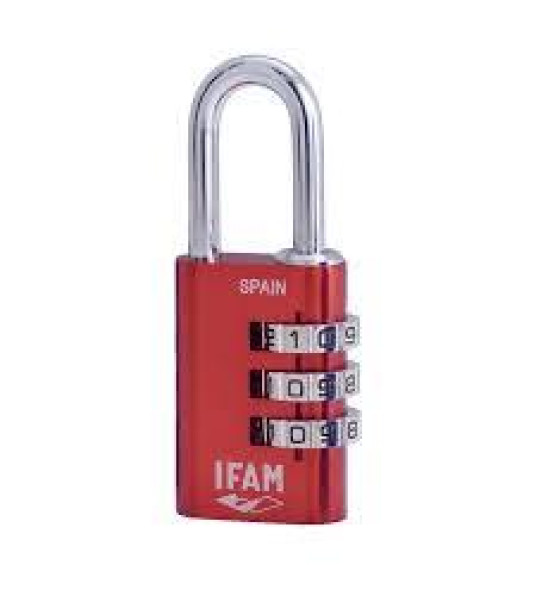 IFAM COMBINATION PADLOCK 30MM RED